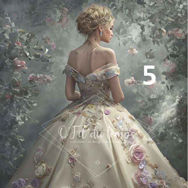 Papel De Seda Elegant Woman in Opulent Ball Gown  (Criador carregado)