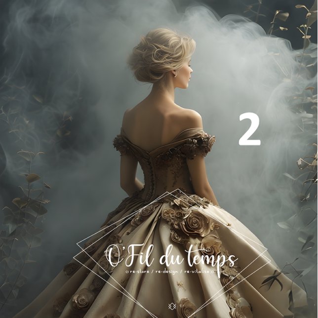 Papel De Seda Elegant Woman in Opulent Ball Gown  (Criador carregado)