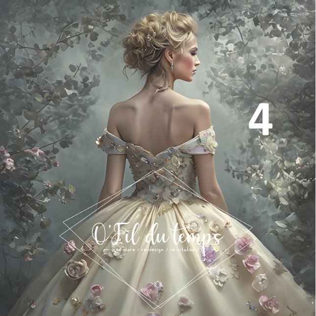 Papel De Seda Elegant Woman in Opulent Ball Gown  (Criador carregado)