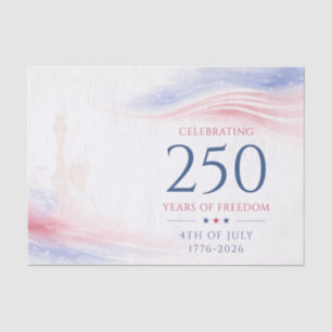 Papel De Seda Elegante 250º Dia da Independência Americana 4 de