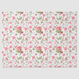 Papel De Seda Elegante Aquarela Peony Botânica Floral