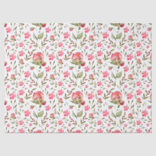 Papel De Seda Elegante Aquarela Peony Botânica Floral