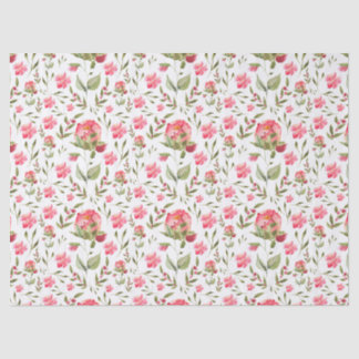 Papel De Seda Elegante Aquarela Peony Botânica Floral