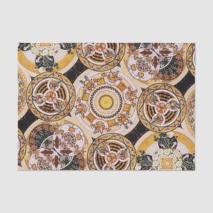 Papel De Seda Elegante Arte Decorativa Nouveau Dourado Padrão Br