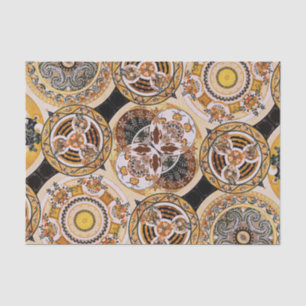 Papel De Seda Elegante Arte Decorativa Nouveau Dourado Padrão Br