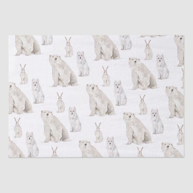 Papel De Seda Elegante Ártico de Inverno de Neve (Frente )