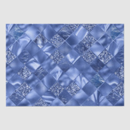 Papel De Seda Elegante Azul  Padrão de Treliça de Diamante Brilh