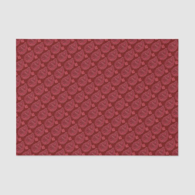 Papel De Seda Elegante Burgundy Paisley Pattern (Frente )