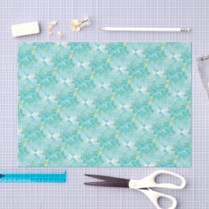Papel De Seda Elegante Chic Papeleta Verde Hortelã Dourada Decou
