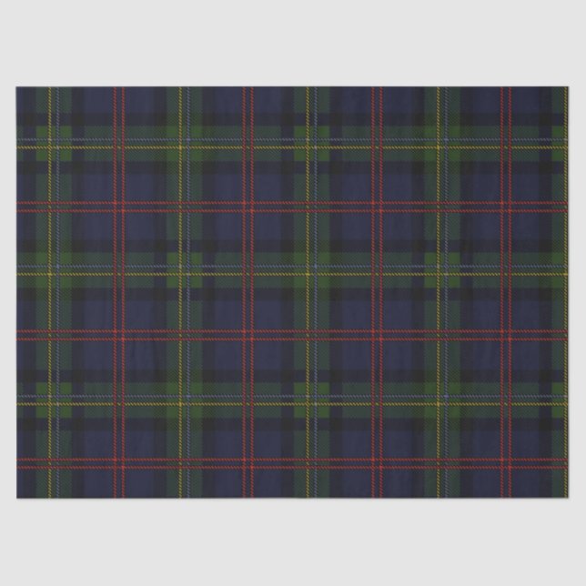 Papel De Seda Elegante Clássico da xadrez Russo Tartan (Frente )