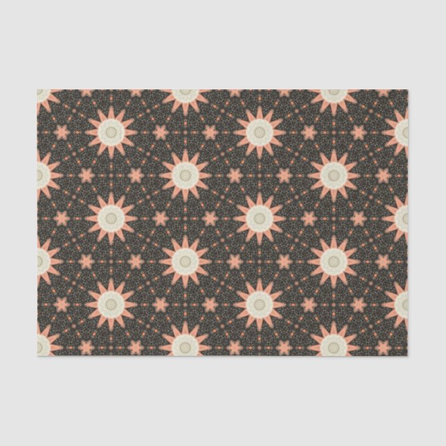 Papel De Seda Elegante Clássico Geométrico Abstrato Floral (Frente )