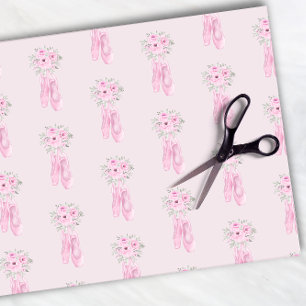 Papel De Seda Elegante cor-de-rosa Ballerina Calçado Meninas Ani