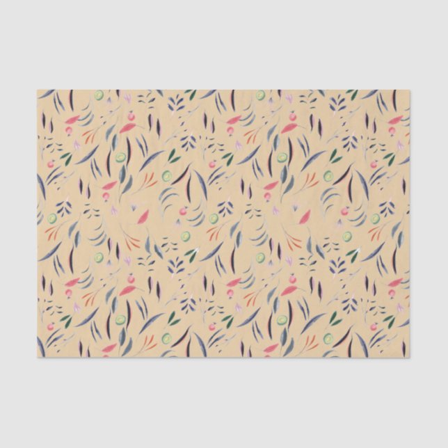 Papel De Seda Elegante Cream Beige FLORAL (Frente )