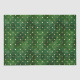 Papel De Seda Elegante de ouro verde padrão das estrelas de Nata