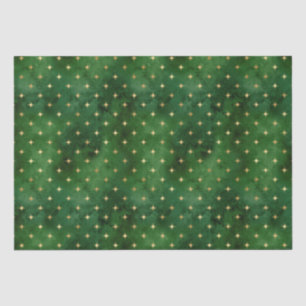 Papel De Seda Elegante de ouro verde padrão das estrelas de Nata