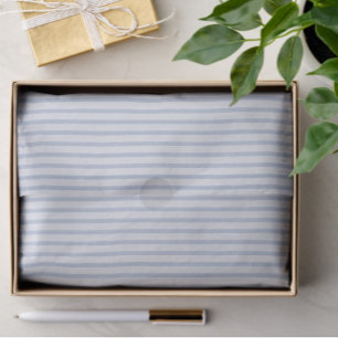 Papel De Seda Elegante Desbotado Azul Listrado Presente Decoupag