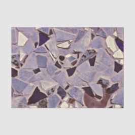 Papel De Seda Elegante Design de Padrão de Mosaico Terrazzo Roxo