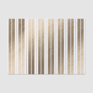Papel De Seda Elegante Dourado Branco Listrado