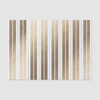 Papel De Seda Elegante Dourado Branco Listrado