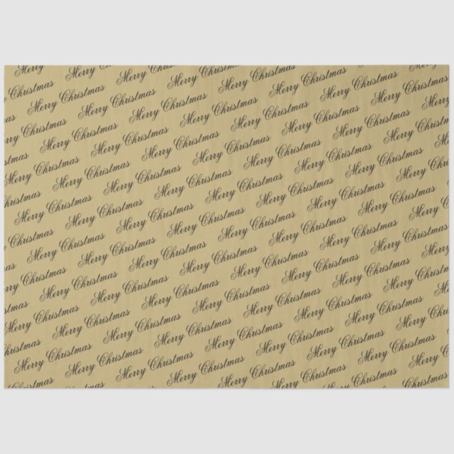 Papel De Seda Elegante Dourado de luxo Feliz Natal (Frente )
