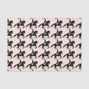 Papel De Seda Elegante Dressage Rider Executando um Pirouette
