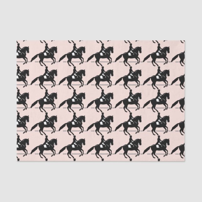 Papel De Seda Elegante Dressage Rider Executando um Pirouette (Frente )
