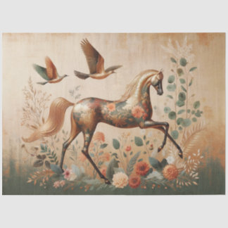 Papel De Seda Elegante Equino, Cavalo, Decoupage