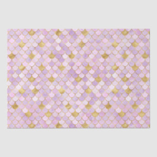 Papel De Seda Elegante Escamas de Sereia em Ouro e Folha Ombre R