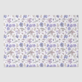 Papel De Seda Elegante Estilo Aquarela Flor Silvestre Roxa