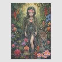 Elegante Fantasia Menina da Selva & Decoupage de J