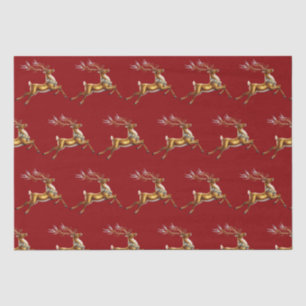 Papel De Seda Elegante Feliz Natal Dourado Mose Natal Festivo