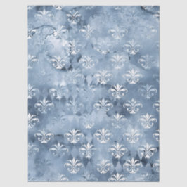 Papel De Seda Elegante Fleur-de-Lis - Vintage Blue French