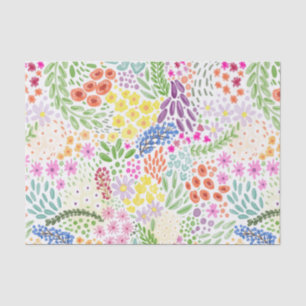 Papel De Seda Elegante Floral Aquarela Florindo Primavera Bonito