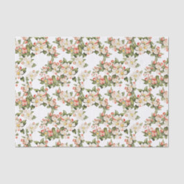 Papel De Seda Elegante Floral Branco