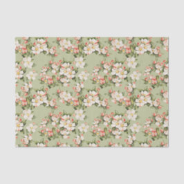 Papel De Seda Elegante Floral Verde Avocado