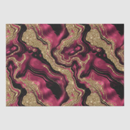 Papel De Seda Elegante Glitter de Ágata Vermelho e Dourado de An