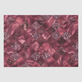Papel De Seda Elegante Glitter Diamante Burgundy Padrão de Treli