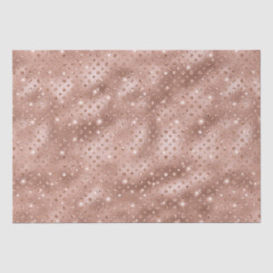 Papel De Seda Elegante Glitter Metálico com Bolinhas de Ouro Ros