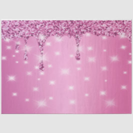 Papel De Seda Elegante Gotejamento Brilhante Rosa Quente