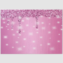 Papel De Seda Elegante Gotejamento Brilhante Rosa Vibrante