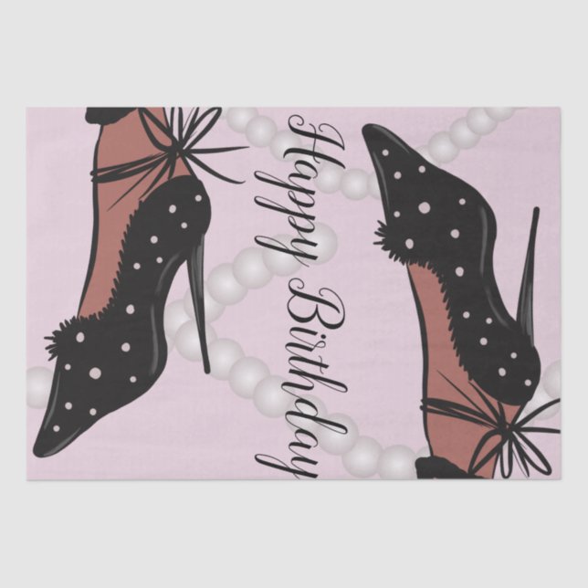 Papel De Seda Elegante Heel Beauty Fashionista Birthday Pink (Frente )