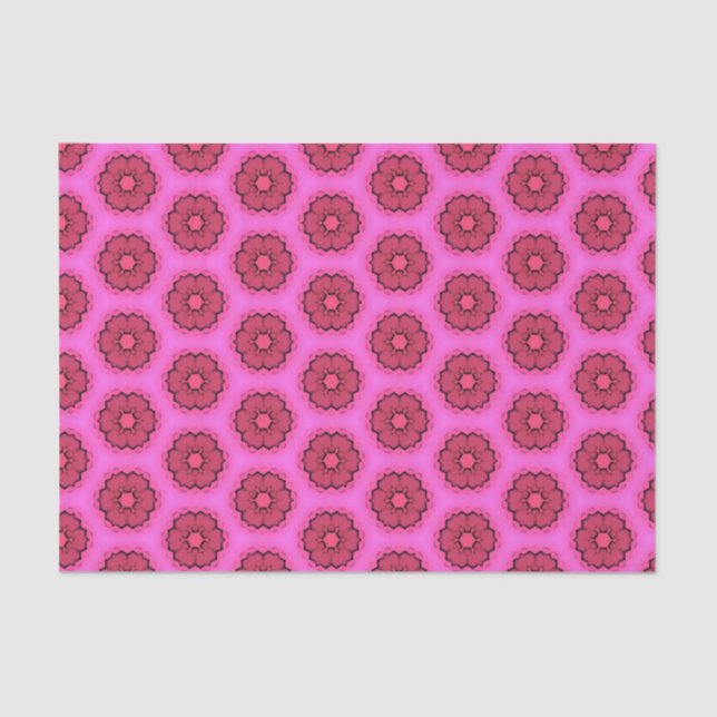 Papel De Seda Elegante Hot Pink Geométrico Patterno Girly Chic (Frente )