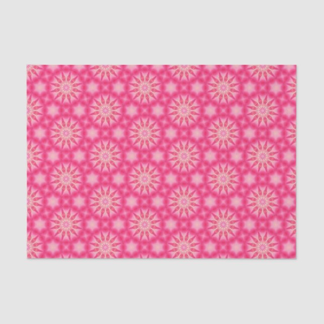 Papel De Seda Elegante Hot Pink Geométrico Patterno Girly Chic (Frente )
