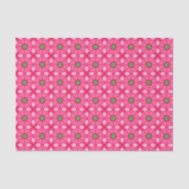 Papel De Seda Elegante Hot Pink Geométrico Patterno Girly Chic (Frente )