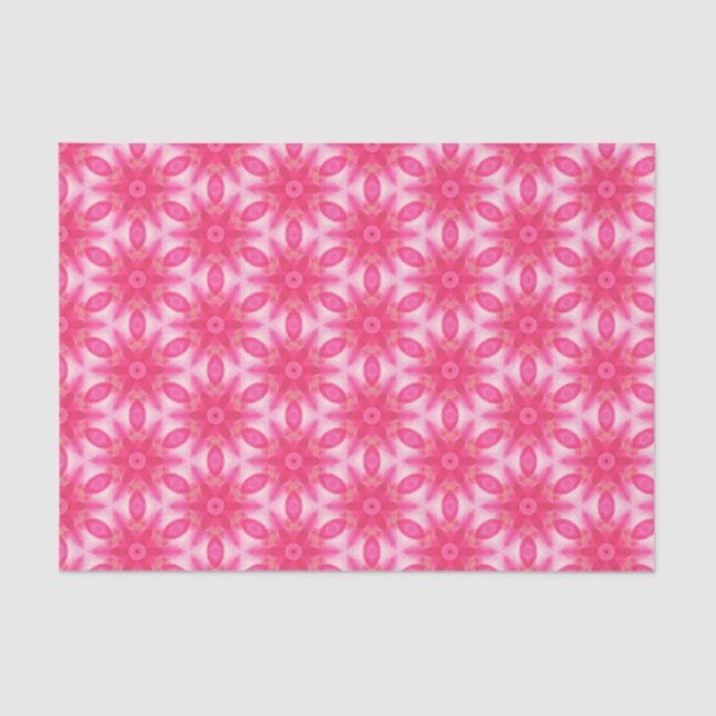 Papel De Seda Elegante Hot Pink Geométrico Patterno Girly Chic (Frente )