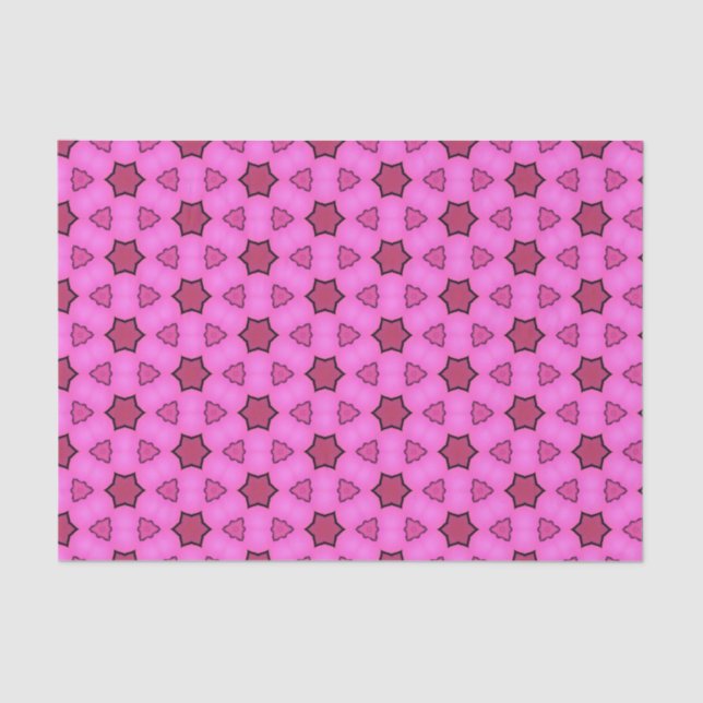 Papel De Seda Elegante Hot Pink Geométrico Patterno Girly Chic (Frente )