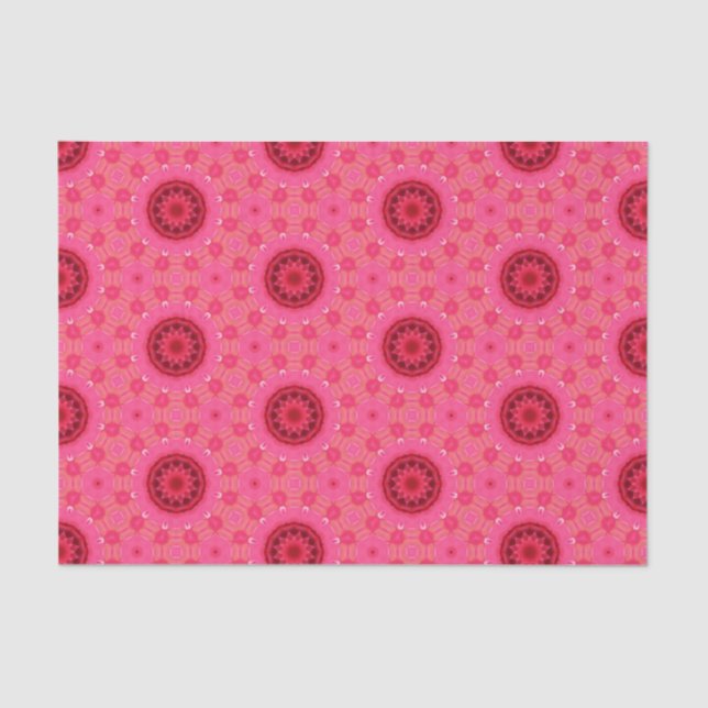 Papel De Seda Elegante Hot Pink Geométrico Patterno Girly Chic (Frente )