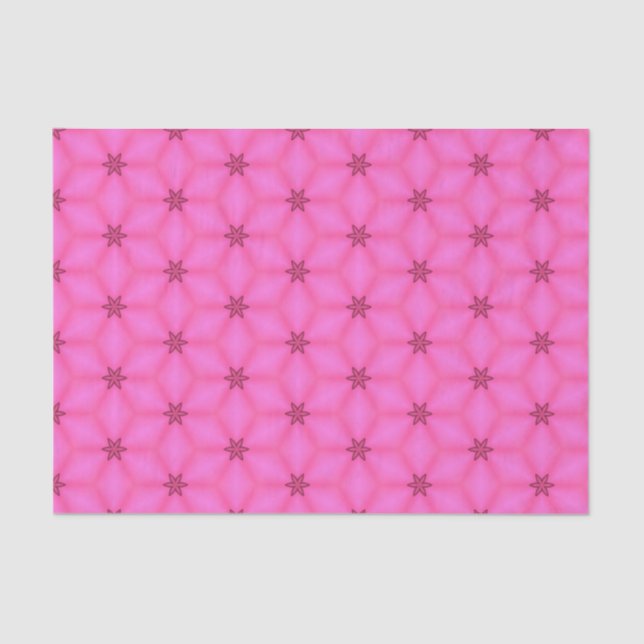 Papel De Seda Elegante Hot Pink Geométrico Patterno Girly Chic (Frente )