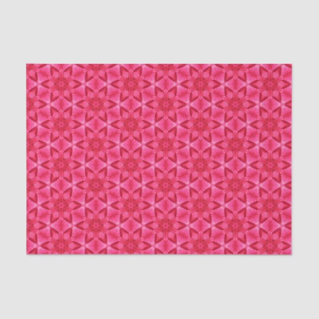 Papel De Seda Elegante Hot Pink Geométrico Patterno Girly Chic (Frente )