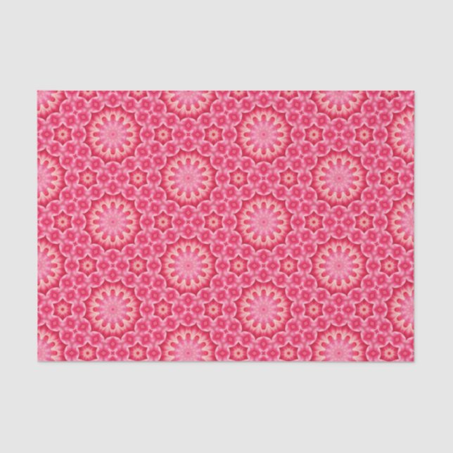 Papel De Seda Elegante Hot Pink Geométrico Patterno Girly Chic (Frente )